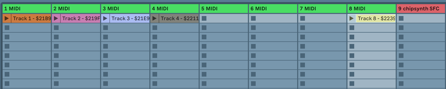 ableton tracks with midi